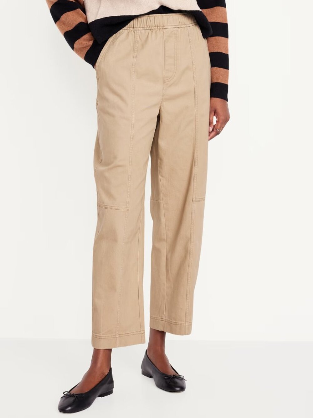 Old Navy Khaki High-Waisted Barrel Ankle Pants/NWT/LARGE